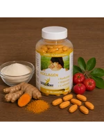 Kollagén + Kurkuma + Hialuron + C-vitamin tablettal 80 db Vitalbert