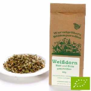 Galagonya levél &amp; virág szeletelt Bio 50g Wurdies
