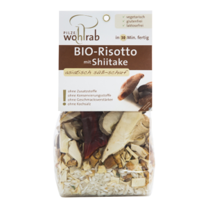 Bio rizottó szárított Shiitake gombával 175 g Pilze Wohlrab ( 2 adag )