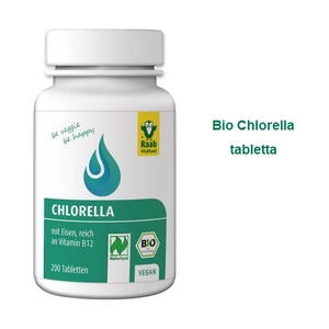 Chlorella tabletta BIO 200 db, 400 mg, 80 g (22 adag) Raab Vitalfood