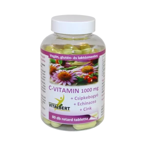 C-vitamin 1000 mg + Csipkebogyó + Echinacea + Cink retard tabletta 80 db Vitalbert