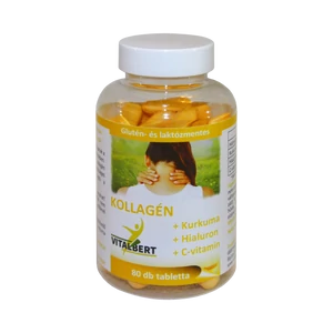 Kollagén + Kurkuma + Hialuron + C-vitamin tablettal 80 db Vitalbert