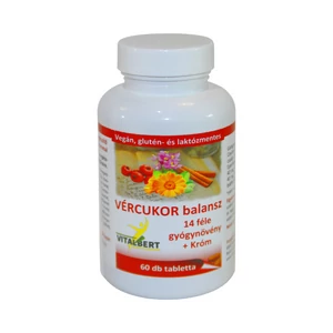 Vércukor balansz tabletta 14 gyógynövényből, krómmal 60 db, Vitalbert