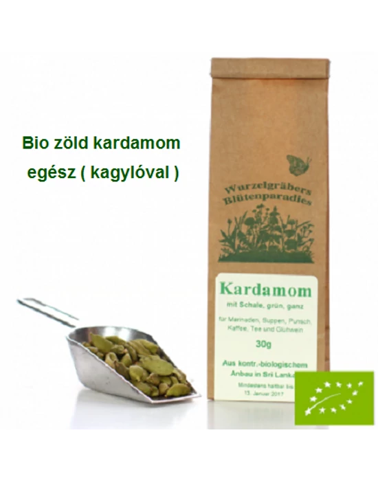Kardamom zöld egész  kagylóval Bio 30 gr Wurdies