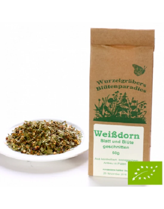 Galagonya levél & virág szeletelt Bio 50g Wurdies