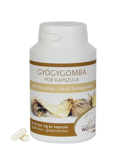 Késői laskagomba - Pleurotus BIO gyógygomba por kapszula 100 db, 620 mg Pilze Wohlrab