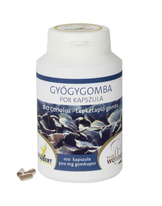 Lepketapló gomba - Coriolus BIO gyógygomba por kapszula 100 db, 618 mg Pilze Wohlrab