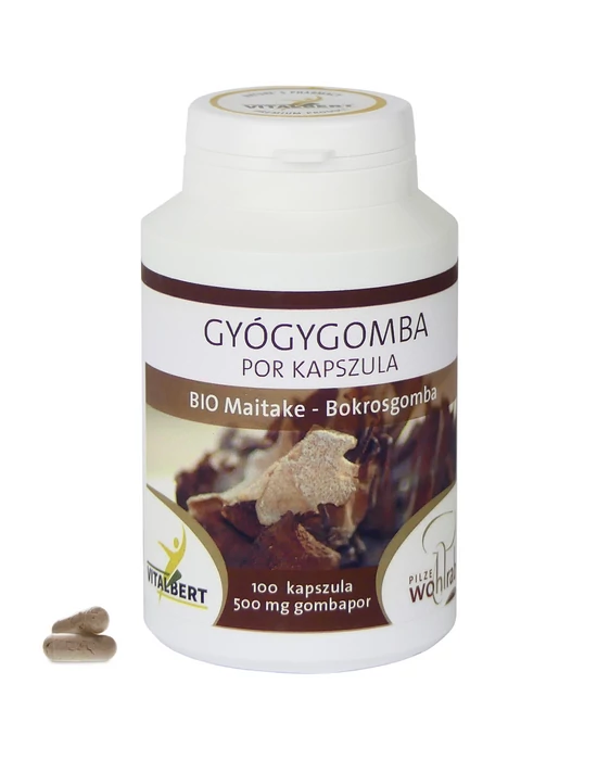 Bokrosgomba-Maitake BIO gyógygomba por kapszula 100 db, 620 mg Pilze Wohlrab