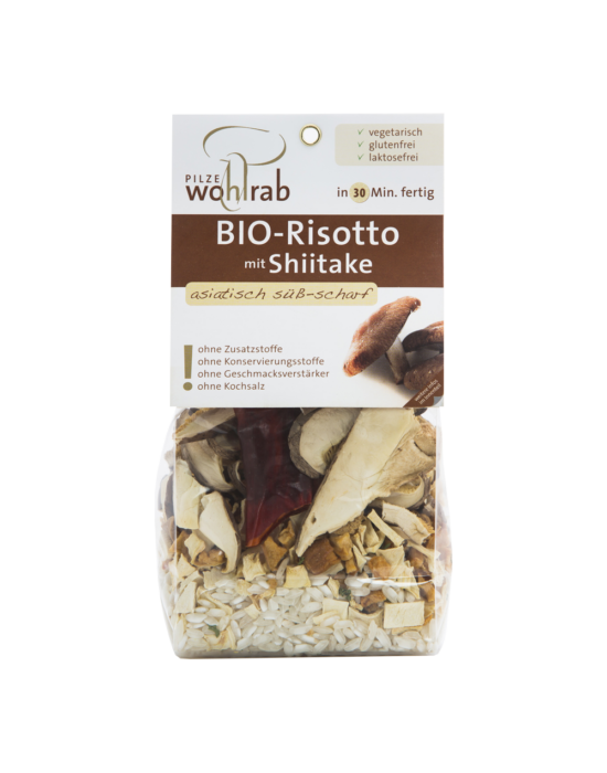Bio rizottó szárított Shiitake gombával 175 g Pilze Wohlrab ( 2 adag )