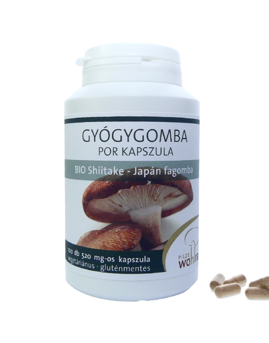 Shiitake - Japán fagomba BIO gyógygomba por kapszula 100 db, 520 mg Pilze Wohlrab