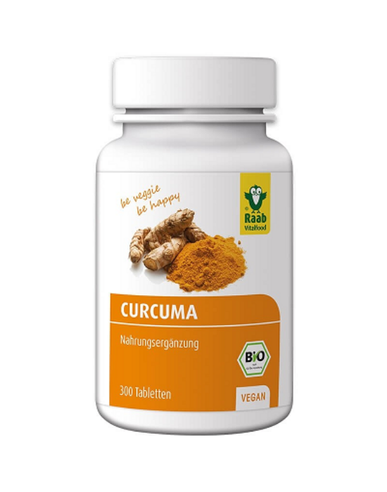 Kurkuma tabletta Bio 300 db 300 mg 90 g (50 napi adag) Raab Vitalfood 