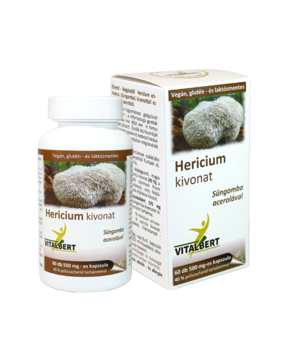 Süngomba-Hericium gyógygomba kivonat kapszula 60 db, 500 mg Vitalbert (1 havi adag)