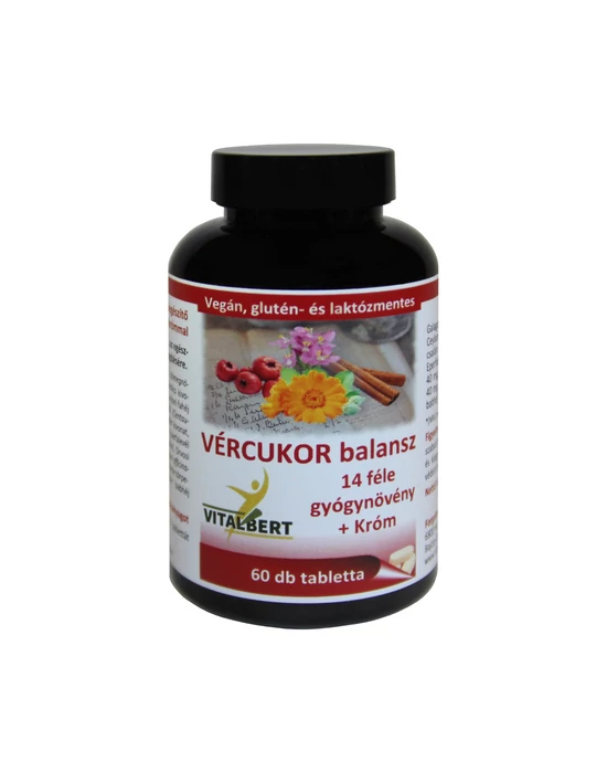 Vércukor balansz tabletta 14 gyógynövényből, krómmal 60 db, Vitalbert