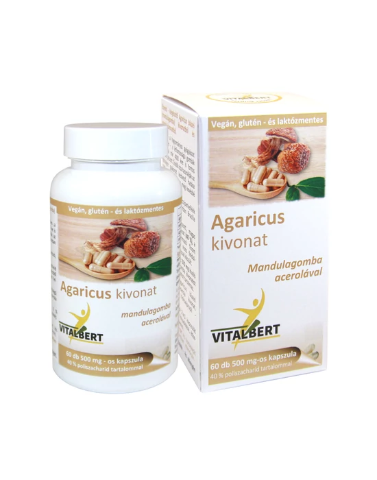 Mandulagomba-Agaricus blazei gyógygomba kivonat kapszula 60 db, 500 mg Vitalbert 