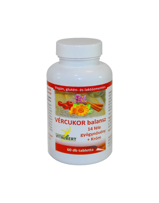 Vércukor balansz tabletta 14 gyógynövényből, krómmal 60 db, Vitalbert